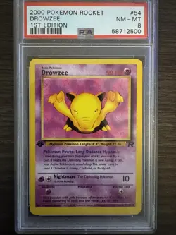 2000 Pokemon Rocket Drowzee 1st Edition PSA 8 Graded Card - Image 1
