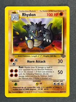 Rhydon 45/64 Base Set Series Jungle UNCOMMON Stage 1 POKEMON CARD 1999 - NM - Image 1