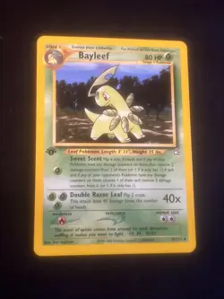 💥 Bayleef Pokemon 2000 Card Neo Genesis 1st Edition Stamp Vintage Card 29/111 - Image 1
