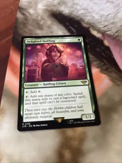 Delighted Halfling MTG LOTR NM - Image 1