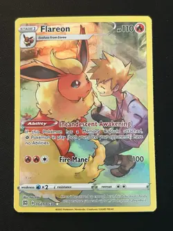 Pokemon TCG Full Art Flareon TG01/TG30 Brilliant Stars Trainer Gallery NM/M - Image 1
