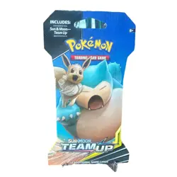 Pokemon Team Up Sleeved Booster Pack Sealed - 1 Pack - EEVEE SNORLAX Art - Image 1