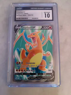 Pokemon TCG Charizard V Swsh: Brilliant Stars 153/172 Holo Ultra Rare - CGC 10 - Image 1