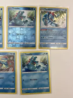 5 Lot Of Feraligatr Croconaw Tododile Pokemon TCG Reverse Holo Common - Image 3