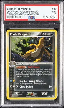 2004 POKEMON EX TEAM ROCKET RETURNS #15 DARK DRAGONITE-HOLO PSA 7 - Image 1