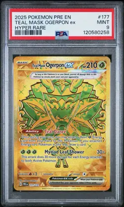 Teal Mask Ogerpon ex # 177/131 | Pokemon TCG Prismatic Evolutions | PSA 9 MINT - Image 1