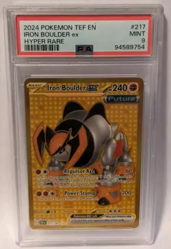 PSA 9 Pokemon TEF Temporal Forces EN Iron Boulder EX 217/162 Hyper Rare - Image 1