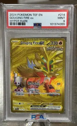 PSA 9 Gouging Fire Ex #214 (Temporal Forces) Hyper Rare Pokemon TCG - Image 1
