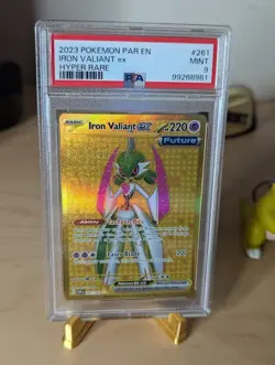 2023 Pokemon TCG Paradox Rift #261 Iron Valiant ex Hyper Rare PSA 9 - Image 1