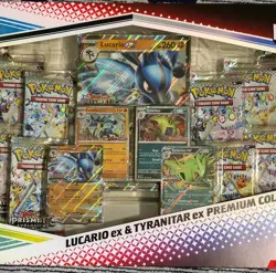 ✨Lucario & Tyranitar EX✨ {Prismatic Evolutions} Pokemon Premium Collection Box - Image 5