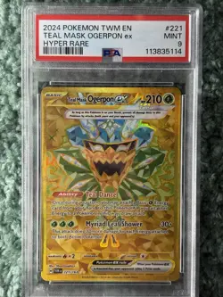 Teal Mask Ogerpon EX 211/167 Gold Hyper Rare Twilight Masquerade PSA 9 - Image 1