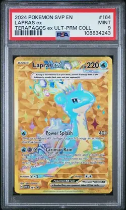 PSA 9 LAPRAS EX 164 TERAPAGOS ULTRA PREMIUM COLLECTION POKEMON - Image 1