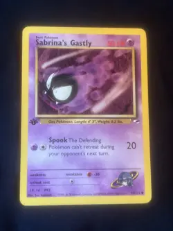Pokemon Card - Sabrina's Gastly 1st Edition Gym Heroes 93/132 Common NM - Image 1