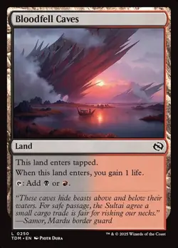 Bloodfell Caves (250) Tarkir: Dragonstorm TDM MTG Magic LP - Image 1
