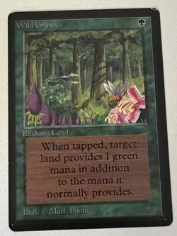 Magic the Gathering MTG Beta Wild Growth MP (Beta Bob) - Image 1