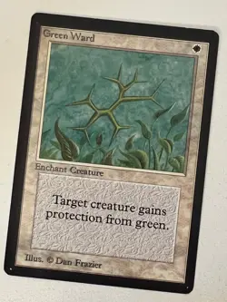 Magic the Gathering MTG Beta Green Ward NM- (Beta Bob) - Image 1