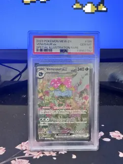 2023 POKEMON MEW EN-151 SPECIAL ILLUSTRATION RARE #198 VENUSAUR EX PSA 10 - Image 1