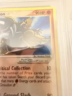 2005 POKEMON EX DELTA SPECIES GOLD STAR #111 GROUDON-HOLO PSA 4 Swirl - Image 3