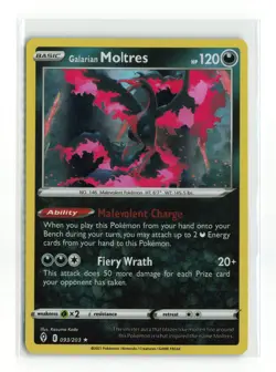 GALARIAN MOLTRES 093/203 EVOLVING SKIES HOLO RARE POKEMON TCG NM-LP - Image 1