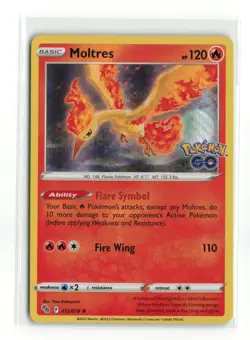 MOLTRES 012/078 POKEMON GO HOLO RARE POKEMON TCG NM-LP - Image 1