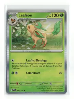 LEAFEON 005/131 PRISMATIC EVOLUTIONS HOLO RARE POKEMON TCG NM-LP - Image 1