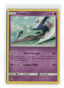LATIOS 41/73 SHINING LEGENDS HOLO RARE POKEMON TCG LP - Image 1