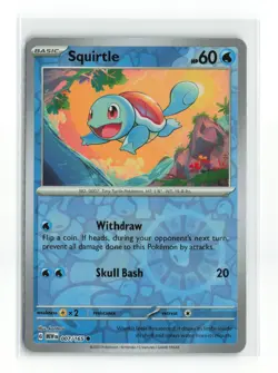 SQUIRTLE 007/165 151 REVERSE HOLO POKEMON TCG NM-LP - Image 1