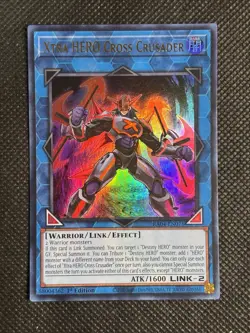 YuGiOh! - Xtra HERO Cross Crusader RA04-EN076 Ultra Rare 1st Edition Near Mint - Image 1