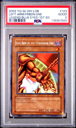 PSA 2 1ST EDITION LOB-123 Left Arm of the Forbidden One Exodia Ultra Rare Yugioh - Image 1
