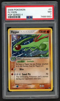 FLYGON 2006 POKEMON POP SERIES 4 #3 HOLO CARD PSA 7 Near-MINT - Image 1
