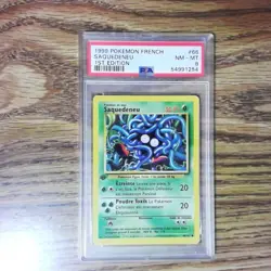 Saquedeneu (Tangela) 66/102 Graded French Base Pokemon Card - PSA 8 1st edition - Image 1