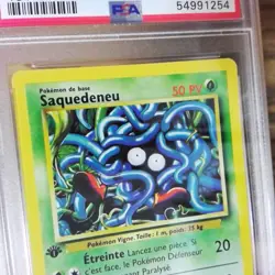 Saquedeneu (Tangela) 66/102 Graded French Base Pokemon Card - PSA 8 1st edition - Image 3