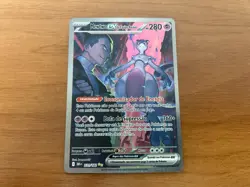 Team Rocket's Mewtwo EX 231/182 Destined Rivals Rare Brazilian Pokemon Card NM - Image 2
