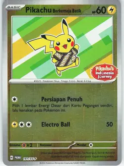 Pokemon Berkemeja Batik Promo Pikachu's Indonesia Journey Card 191/SV-P Holo - Image 1