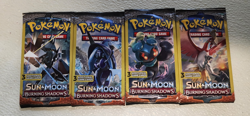 POKEMON SUN & MOON BURNING SHADOWS 3 CARD BOOSTER PACK ART SET (4) NEW PACKS - Image 3