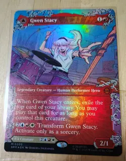 Gwen Stacy 0209 Borderless FOIL MTG Marvel's Spider-Man Ghost-Spider FRESH PULL - Image 1