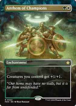 Borderless ANTHEM OF CHAMPIONS mtg NM-M Foundations 1 Rare - Image 1