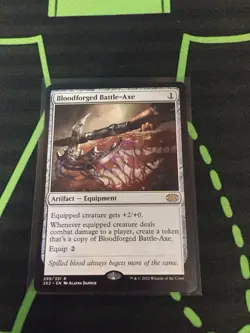 MTG Magic The Gathering Bloodforged Battle-Axe 2X2 Artifact Equipment Commander - Image 1