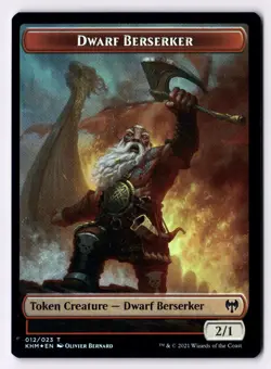 Dwarf Berserker Koma's Coil Token LP* FOIL Kaldheim 012/007 mtg -UnltdCards - Image 1