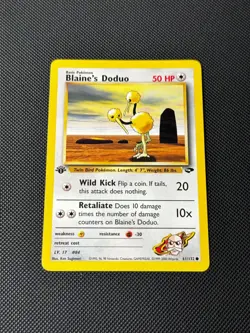 Blaine's Doduo 61/132 1st Edition Pokemon Card Gym Challenge Common WOTC NM - Image 1