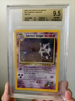 BGS 9.5 Pokemon TCG Sabrina's Ganger W/SWIRL Holo Rare Card 14/132 Gym Heroes - Image 1