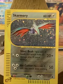 Pokemon TCG WOTC Card e-Series Skarmory Expedition Set Holo #27/165 LP - Image 1
