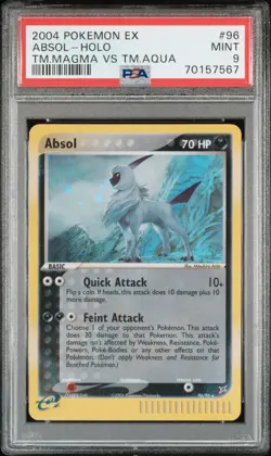 2004 POKEMON EX TEAM MAGMA VS TEAM AQUA #96 ABSOL-HOLO PSA 9 - Image 1