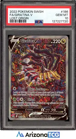 Pokemon 2022 Giratina V 186/196 Alt Art Lost Origin GEM MINT PSA 10 - Image 1