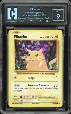 2016 Pokemon FRENCH XY Evolutions Pikachu Cracked Ice 35/108 HC 9 MINT - Image 1