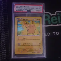 Pokemon XY Lego Movie Exclusive, Pikachu #42 Cosmos Holo PSA 8 - Image 1