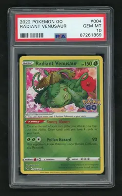 2022 Pokemon Pokemon GO Radiant Venusaur #004/078 Holo PSA 10 - Image 1