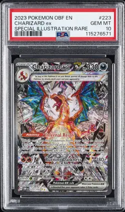 2023 POKEMON OBF EN-OBSIDIAN FLAMES #223 CHARIZARD EX PSA 10 - Image 1