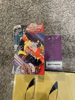 Pokemon Destined Rivals Booster Box, Booster Bundle, & 2 Pikachu Portfolios - Image 2