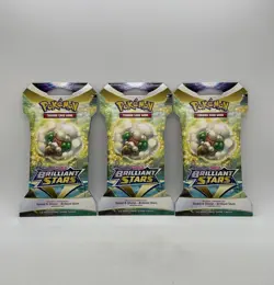 Pokemon TCG Sword & Shield Brilliant Stars Sleeved Booster Pack Lot Of Three!!! - Image 1